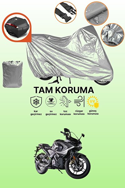 dokaca حقيبة خلفية رمادية متوافقة مع Bajaj Pulsar RS 200، غطاء واقي للدراجة ا...