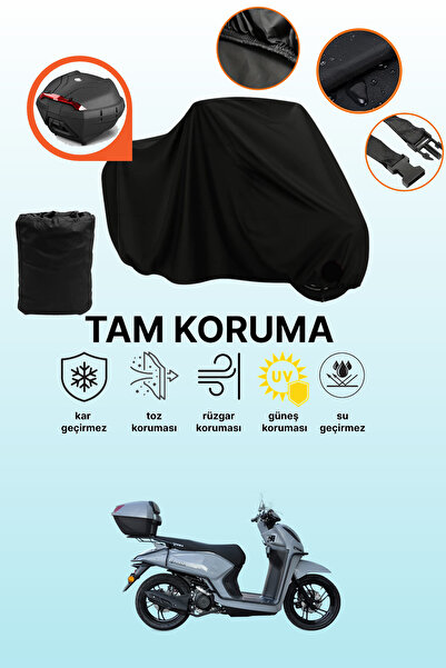 dokaca حقيبة خلفية سوداء متوافقة مع يوكي جنتل 50، غطاء دراجة نارية متوافق، غطاء واقي