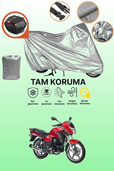 dokaca Gray Rear Bag Compatible Kanuni S170T Compatible Motorcycle Cover, Pro...