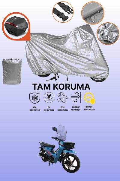 dokaca Gray Rear Bag Compatible with Apachi Myra Compatible Motorcycle Tarpau...