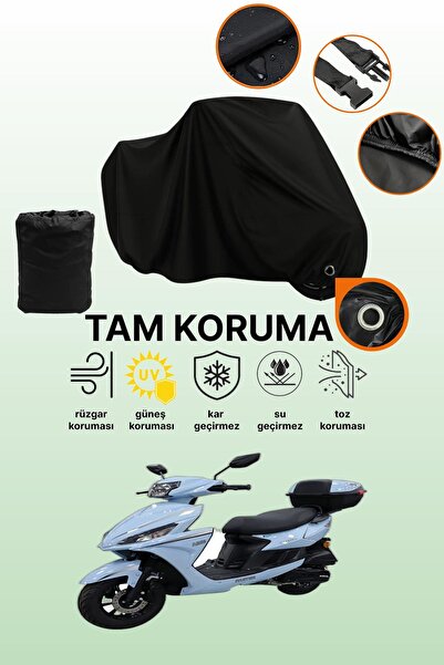 dokaca غطاء دراجة نارية متوافق مع كينج موتور أريس 125، غطاء واقي أسود اللون