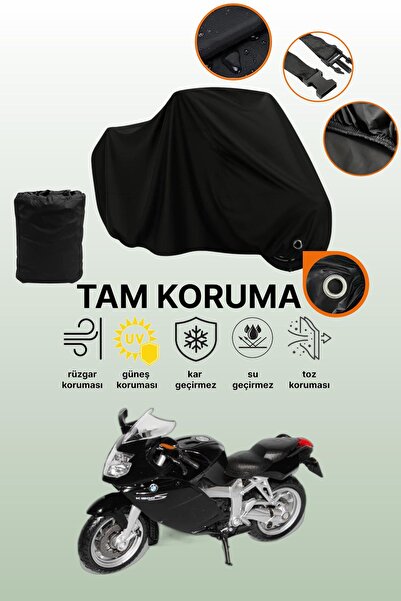 dokaca Black Compatible with Lock Bmw K 1200 S Compatible Motorcycle Tarpaulin