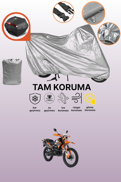 dokaca Gray Rear Bag Compatible Rks Nr200 Compatible Motorcycle Tarpaulin, Pr...