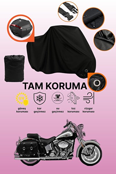 dokaca حقيبة خلفية وقفل أسود متوافقة مع دراجة هارلي ديفيدسون هيريتاج سبرينجر ...