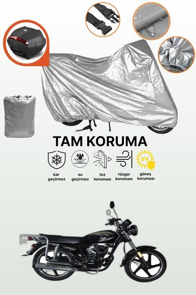 dokaca Gray Rear Bag Compatible King Motor Kr-125-7D Compatible Motor Tarpaul...