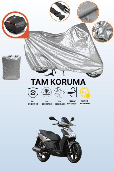dokaca حقيبة خلفية رمادية متوافقة مع Kymco Agility City 200 i، غطاء محرك متوا...