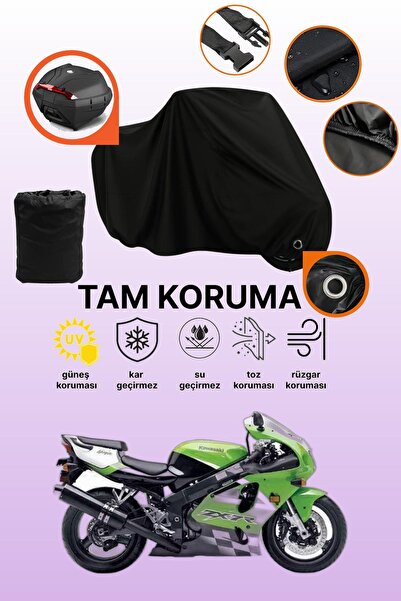 dokaca حقيبة خلفية سوداء متوافقة مع دراجة نارية Kawasaki ZX-7 R، غطاء واقي