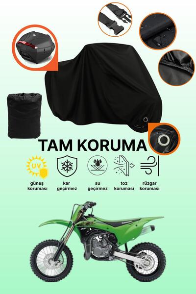 dokaca حقيبة خلفية سوداء متوافقة مع دراجة نارية كاواساكي KX 85، غطاء واقي