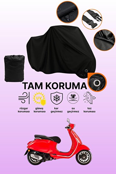 dokaca مظلة دراجة نارية متوافقة مع Vespa Sprint S 125 متوافقة مع قفل أسود