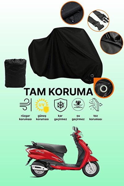 dokaca غطاء دراجة نارية متوافق مع هيرو دويت إل إكس 110، غطاء واقي أسود اللون