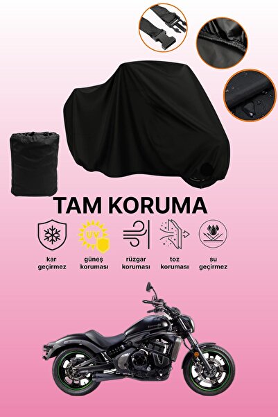 dokaca Black Kawasaki Vulcan S Compatible Motorbike Cover, Protective Cover, ...