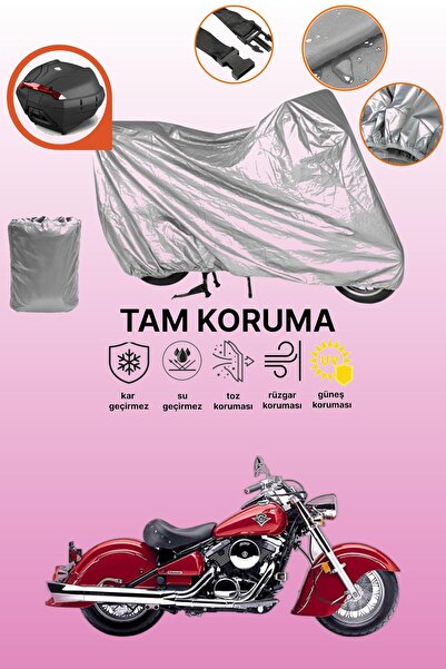 dokaca حقيبة خلفية رمادية متوافقة مع كاواساكي VN 800 دريفتر، غطاء واقي للدراج...