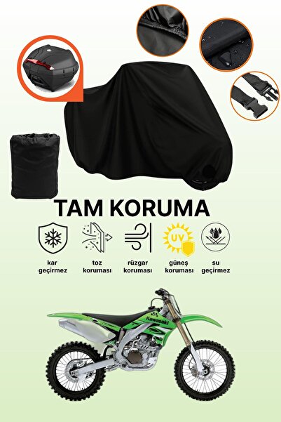 dokaca حقيبة خلفية سوداء متوافقة مع غطاء دراجة نارية متوافق مع Kawasaki KX 45...