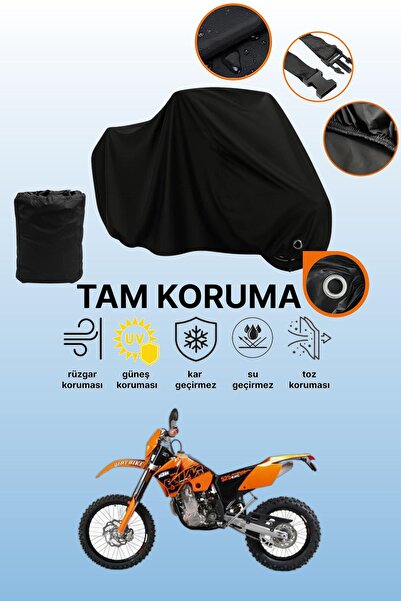 dokaca غطاء دراجة نارية متوافق مع KTM 525 EXC، غطاء واقي أسود اللون