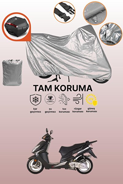 dokaca حقيبة خلفية رمادية متوافقة مع كانوني روكو 150، غطاء واقي للدراجة النارية