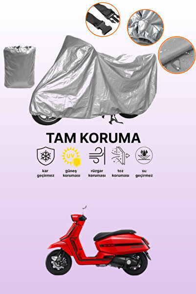 dokaca غطاء دراجة نارية متوافق مع لامبريتا X300 باللون الرمادي، غطاء واقي، غط...