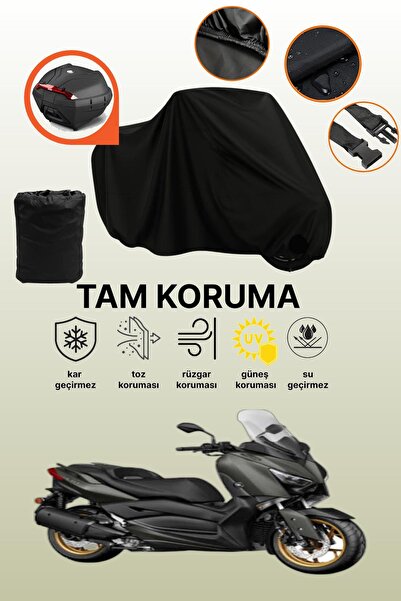 dokaca حقيبة خلفية سوداء متوافقة مع ياماها X-Max 250 Tech Max، غطاء دراجة نار...
