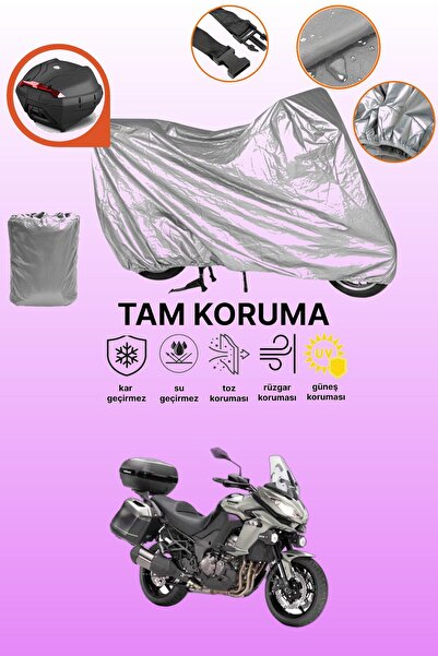 dokaca حقيبة خلفية رمادية متوافقة مع Kawasaki KLZ 1000 Versys، غطاء واقي للدر...