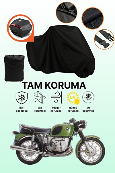 dokaca Black Rear Bag Compatible Bmw R 60-7 Compatible Motorcycle Canvas, Pro...