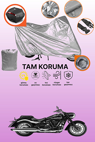 dokaca قماش رمادي اللون ومتوافق مع حقيبة الخلفية ياماها ميدنايت ستار XV 1900 ...