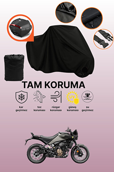 dokaca Black Rear Bag Compatible Husqvarna Svartpilen 125 Compatible Motorcyc...