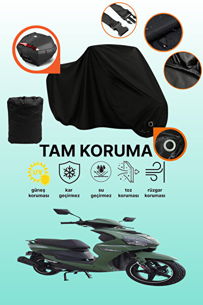 dokaca غطاء دراجة نارية متوافق مع موتولوكس W46 مع قفل أسود وحقيبة خلفية، غطاء...