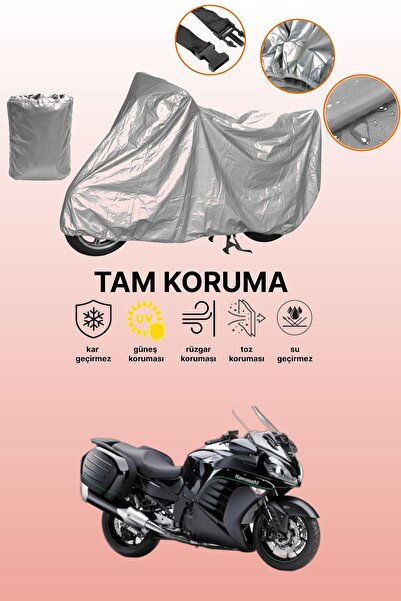 dokaca Gray Kawasaki Gtr 1400 Compatible Motorcycle Tarpaulin, Protective Cov...