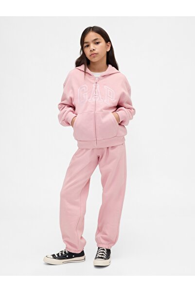 GAP Kız Çocuk Pembe VintageSoft Logo Jogger Eşofman Altı