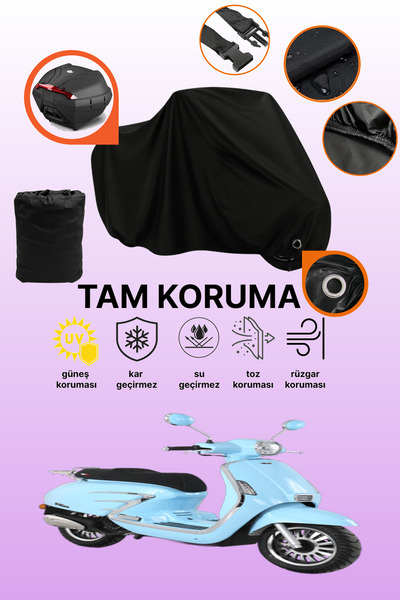 dokaca Black Lock and Tail Bag Compatible Rks Bitter 50 Compatible Motorcycle...