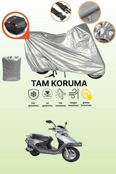 dokaca غطاء محرك متوافق مع Kuba GS 125 متوافق مع الحقيبة الخلفية باللون الرمادي