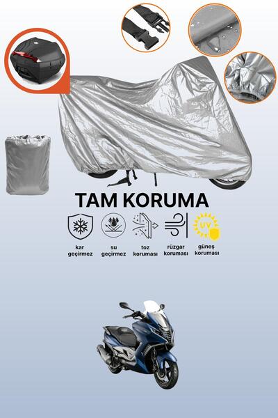 dokaca حقيبة خلفية رمادية متوافقة مع Arora GT 125، غطاء واقي للدراجة النارية