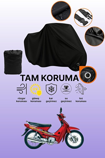 dokaca Black Lock Compatible Kanuni Seyhan 100C Compatible Motorcycle Tarpaul...