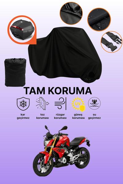 dokaca Black Rear Bag Compatible Bmw g 310 R Compatible Motorcycle Tarpaulin,...