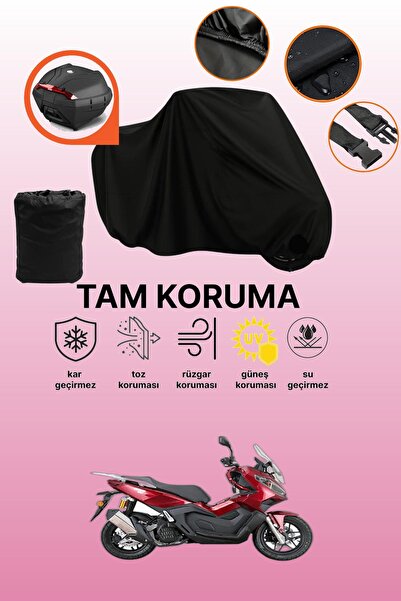 dokaca Black Rear Bag Compatible Kanuni Seha 250 Compatible Motorcycle Tarpau...