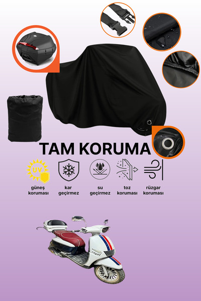 dokaca غطاء دراجة نارية متوافق مع كينج موتور YB-150T-15، غطاء واقي أسود اللون