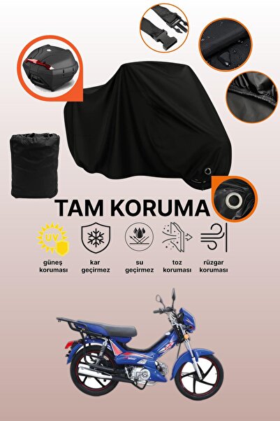 dokaca غطاء دراجة نارية متوافق مع Kuba Runner 50 مع قفل أسود وحقيبة خلفية، غط...