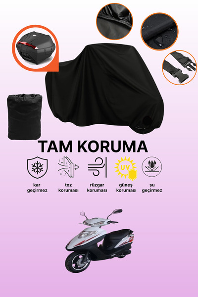 dokaca حقيبة خلفية سوداء متوافقة مع قماش دراجة نارية متوافق مع Kuba KM 100T-9...