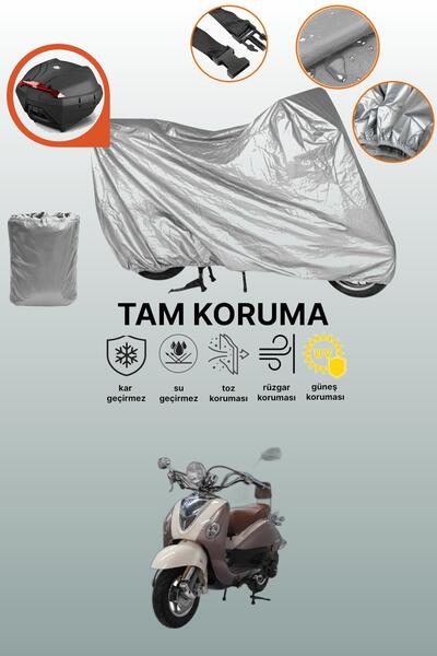 dokaca Gray Rear Bag Compatible Mondial 125 Znu and Compatible Motorcycle Cov...