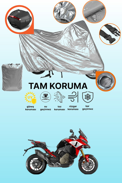 dokaca قفل رمادي وحقيبة خلفية متوافقة مع دراجة دوكاتي مولتيسترادا V4 بايكس بي...