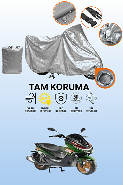 dokaca Gray Lock Compatible Motolux Vegas 125 Compatible Motorcycle Cover, Pr...
