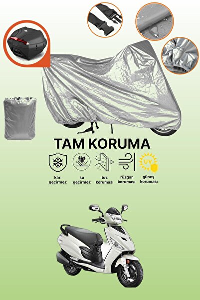 dokaca حقيبة خلفية رمادية متوافقة مع Hero Dash 110i، غطاء واقي للدراجة النارية
