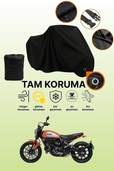 dokaca غطاء دراجة نارية متوافق مع دوكاتي سكرامبلر آيكون، غطاء واقي أسود اللون