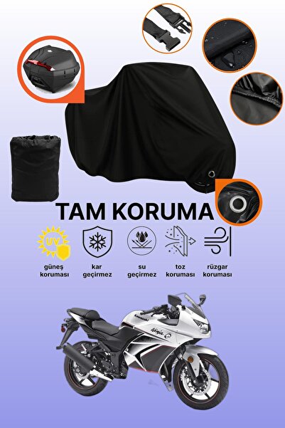 dokaca حقيبة خلفية سوداء متوافقة مع دراجة نارية كاواساكي نينجا 250R، غطاء واقي