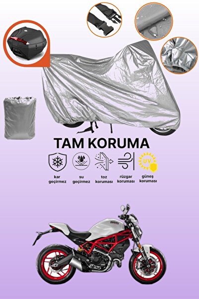 dokaca Gray Rear Bag Compatible Ducati Monster 797 Plus Compatible Motorcycle...