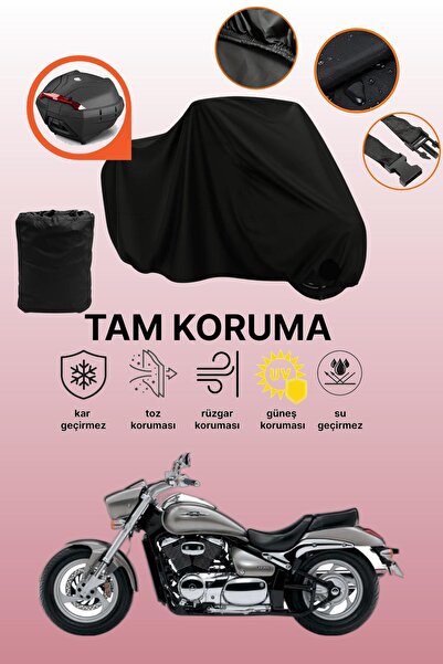 dokaca حقيبة خلفية سوداء متوافقة مع سوزوكي VZ 800 Intruder M800، غطاء دراجة ن...