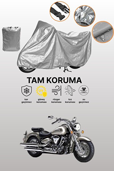 dokaca غطاء دراجة نارية متوافق مع ياماها وايلد ستار XV 1600 باللون الرمادي، غ...