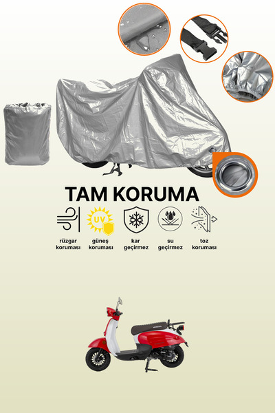 dokaca Gray Lock Compatible Mondial 50 Turismo Compatible Motorcycle Cover, P...