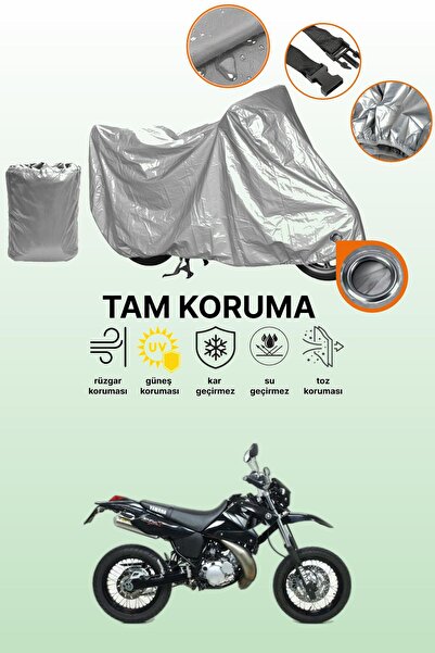 dokaca غطاء محرك متوافق مع ياماها دي تي 125 متوافق مع غطاء المحرك باللون الرمادي