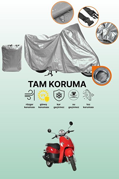 dokaca Gray Lock Compatible Kanuni Pony 50 Compatible Motorcycle Cover, Prote...
