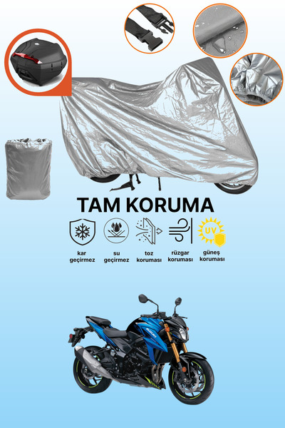 dokaca حقيبة خلفية رمادية متوافقة مع سوزوكي GSX-S 750 ABS، غطاء محرك متوافق، ...